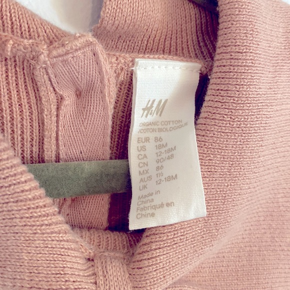 H&M Mauve Pink Knit Bow Dress. Size 18 months. New w/o tags. - Picture 4 of 4
